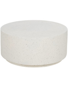 Table basse moderne Ronde en Fibre de magnésium Blanc Effet terrazzo Carino - 1