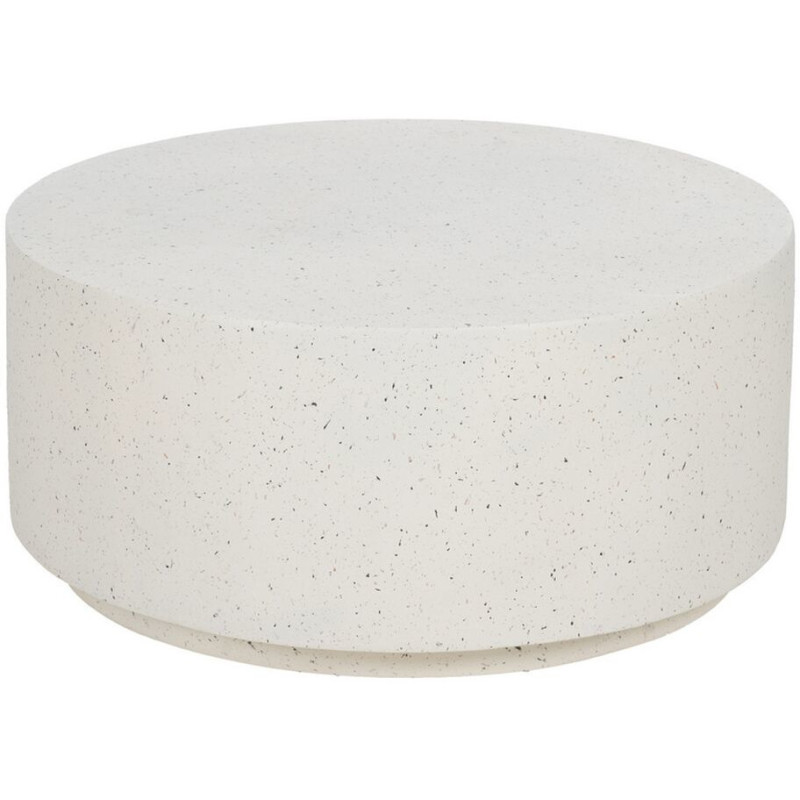 Table basse moderne Ronde en Fibre de magnésium Blanc Effet terrazzo Carino - 1