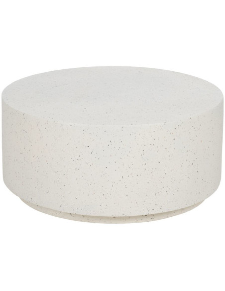Table basse moderne Ronde en Fibre de magnésium Blanc Effet terrazzo Carino - 1
