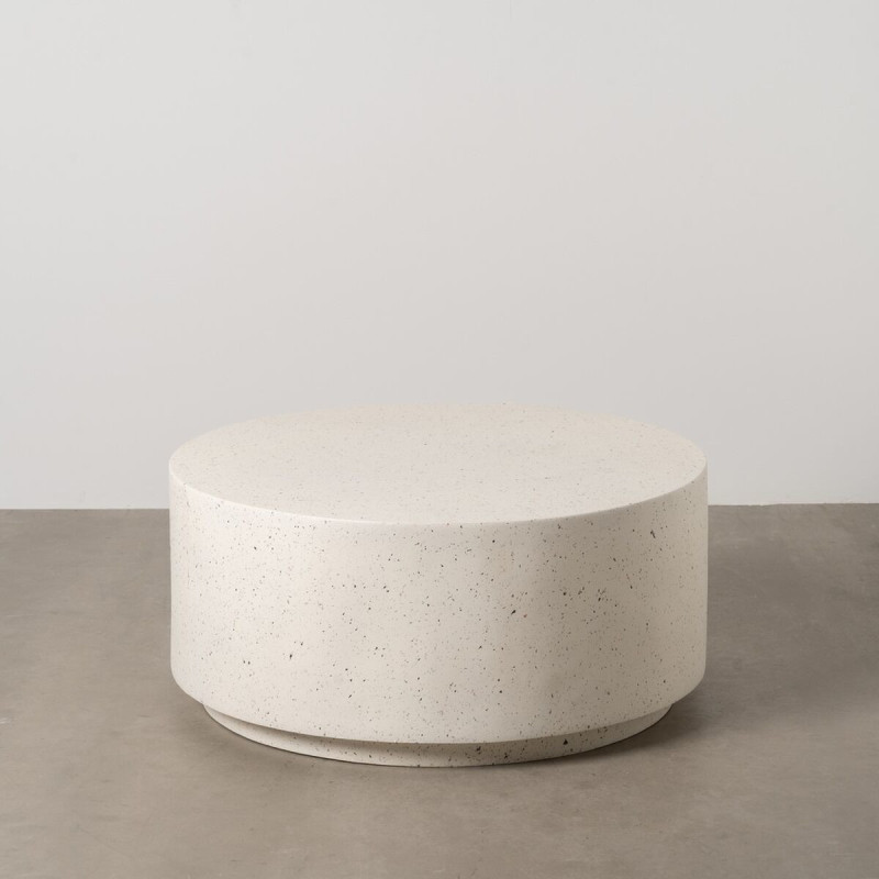 Table basse moderne Ronde en Fibre de magnésium Blanc Effet terrazzo Carino - 8