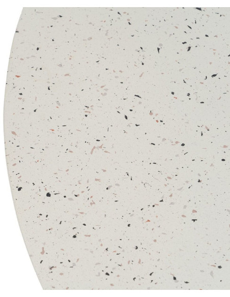 Table basse moderne Ronde en Fibre de magnésium Blanc Effet terrazzo Carino - 3