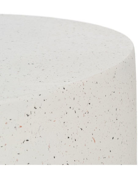 Table basse moderne Ronde en Fibre de magnésium Blanc Effet terrazzo Carino - 5