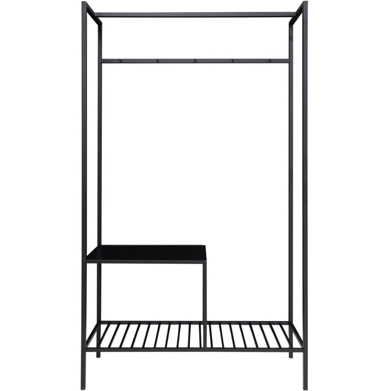 Dressing moderne 2 étagères Métal Panneau de particules Feuille de mélamine Noir Vita - 4