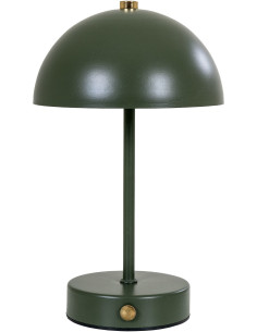 Lampe à poser moderne Led rechargeable Chapignon Hauteur 25 cm Métal Vert Laiton Holt - 1