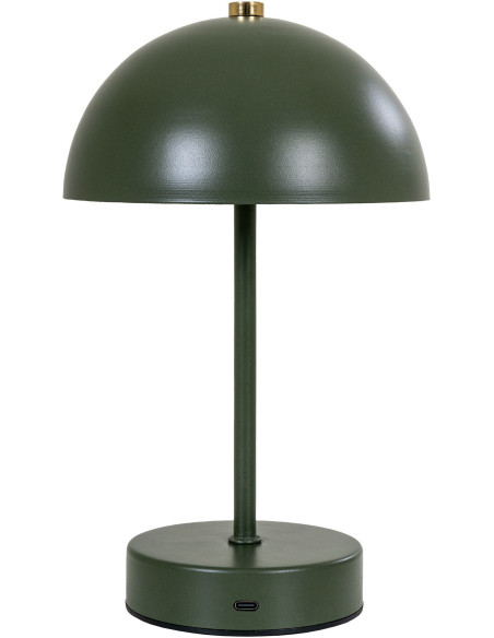 Lampe à poser moderne Led rechargeable Chapignon Hauteur 25 cm Métal Vert Laiton Holt - 3