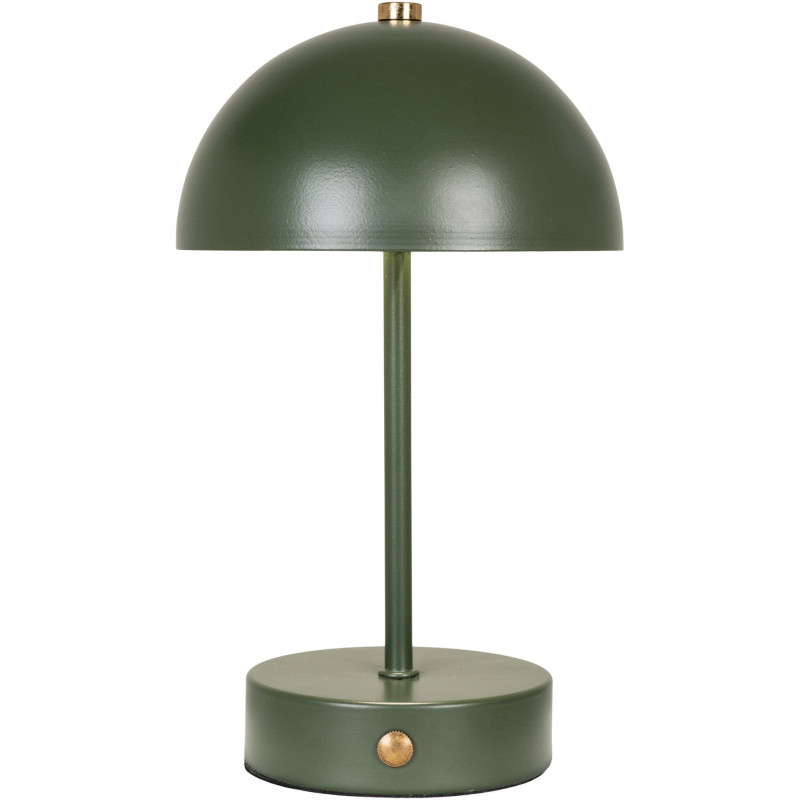 Lampe à poser moderne Led rechargeable Chapignon Hauteur 25 cm Métal Vert Laiton Holt - 4
