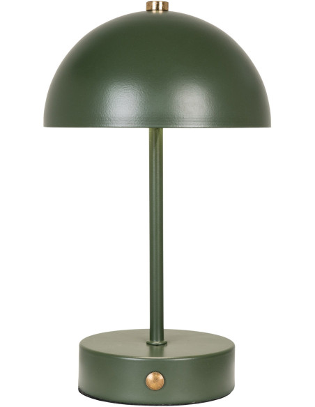 Lampe à poser moderne Led rechargeable Chapignon Hauteur 25 cm Métal Vert Laiton Holt - 4