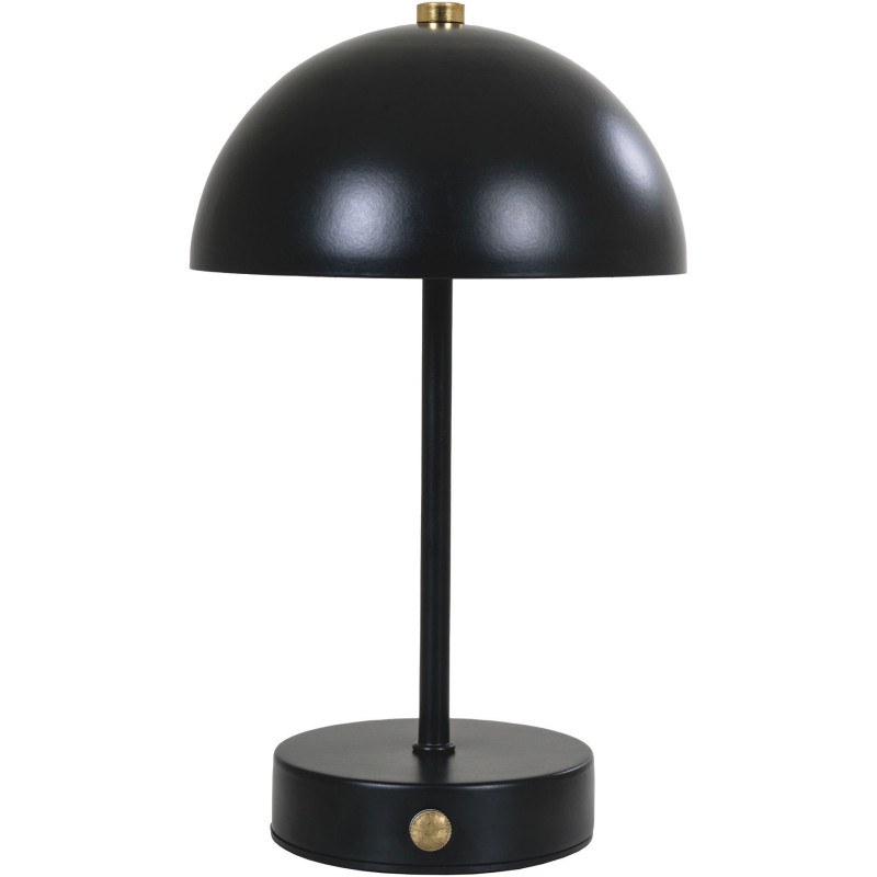 Lampe à poser moderne Led rechargeable Chapignon Hauteur 25 cm Métal Noir Laiton Holt - 1