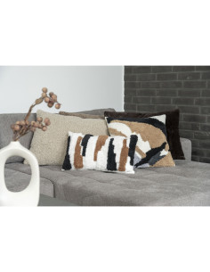 Grand Coussin bouclette Rectangulaire 60x45 Tissu Gris clair Bouclé Tavira - 2