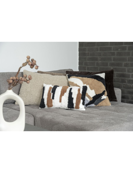 Grand Coussin bouclette Rectangulaire 60x45 Tissu Gris clair Bouclé Tavira - 2