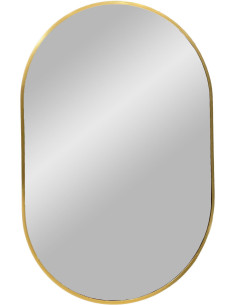 Miroir mural moderne Ovale 50x80 Métal Doré Effet laiton Madrid - 1