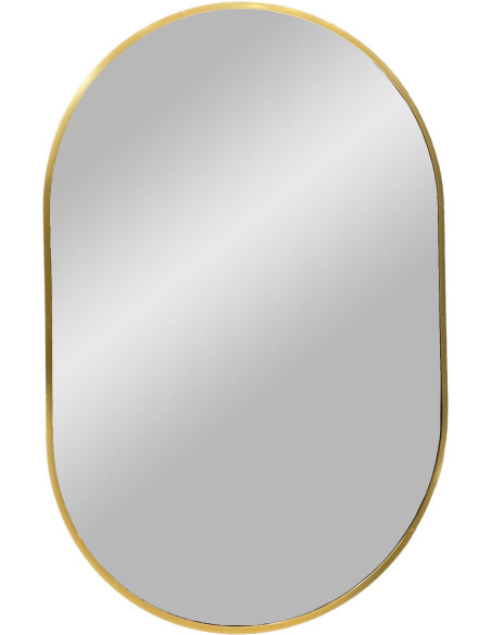 Miroir mural moderne Ovale 50x80 Métal Doré Effet laiton Madrid - 1