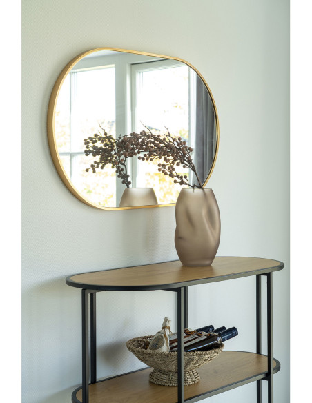 Miroir mural moderne Ovale 50x80 Métal Doré Effet laiton Madrid - 2