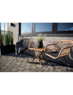 Table basse de jardin Carrée Bois de teck Naturel Bilbao - 2