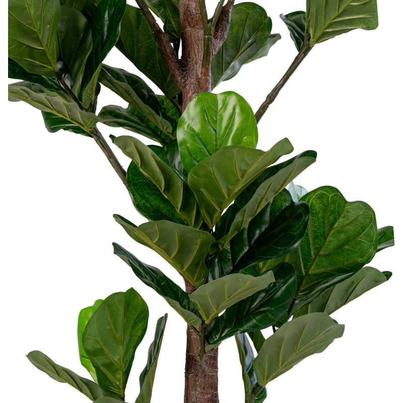 Grand Arbre artificiel réaliste Feuilles de violon Hauteur 190 cm Plastique Vert Noir - 3