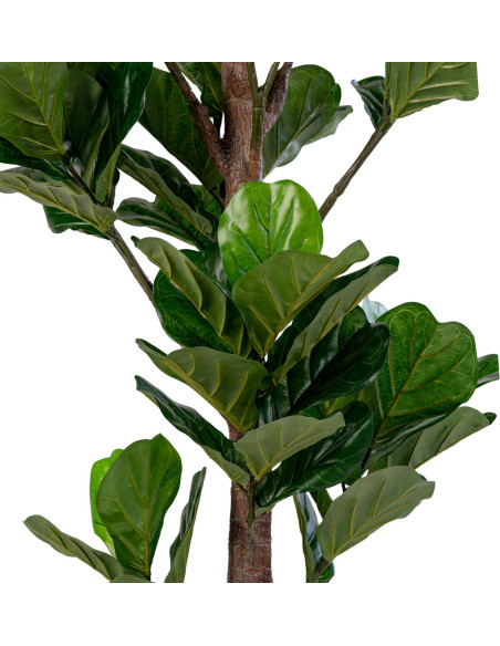 Grand Arbre artificiel réaliste Feuilles de violon Hauteur 190 cm Plastique Vert Noir - 3