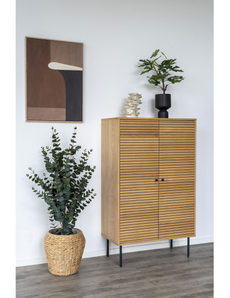 Cache pot moderne sur pied Rond Hauteur 23 cm Céramique Noir Tollose - 2