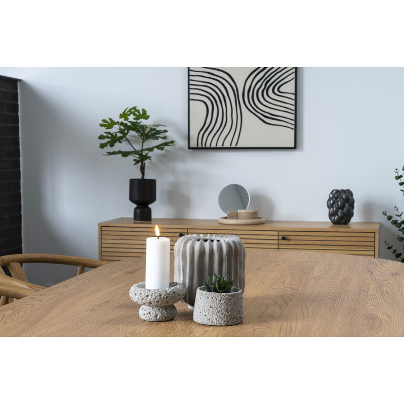 Cache pot moderne sur pied Rond Hauteur 23 cm Céramique Noir Tollose - 5