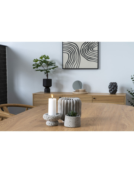 Cache pot moderne sur pied Rond Hauteur 23 cm Céramique Noir Tollose - 5