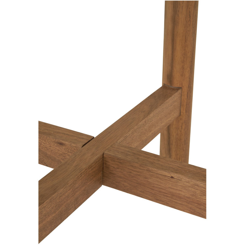 Table d'appoint moderne Ronde Bois d'acacia Naturel Terrazzo Blanc Terracina - 5