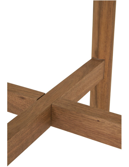 Table d'appoint moderne Ronde Bois d'acacia Naturel Terrazzo Blanc Terracina - 5