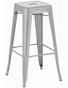 Tabouret de bar Sasha en Métal Argenté - 1