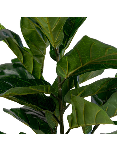 Arbre artificiel réaliste Feuilles de violon Hauteur 100 cm Plastique Vert Noir - 2