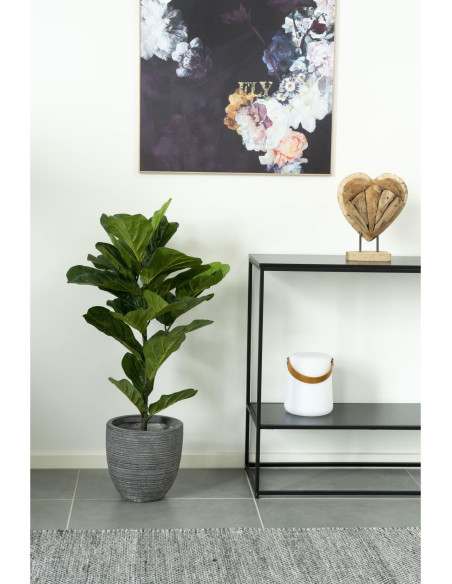 Arbre artificiel réaliste Feuilles de violon Hauteur 100 cm Plastique Vert Noir - 3