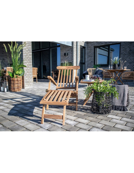 Chaise longue Dossier réglable 4 positions Bois de teck Naturel Arrecife - 2