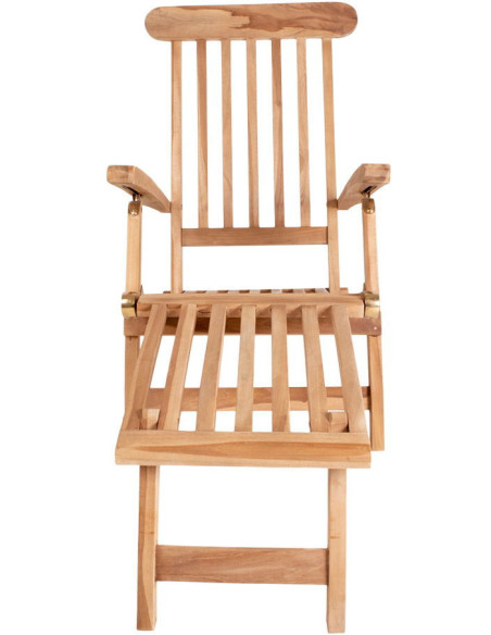 Chaise longue Dossier réglable 4 positions Bois de teck Naturel Arrecife - 3