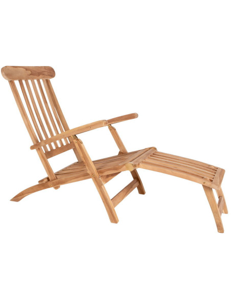 Chaise longue Dossier réglable 4 positions Bois de teck Naturel Arrecife - 4
