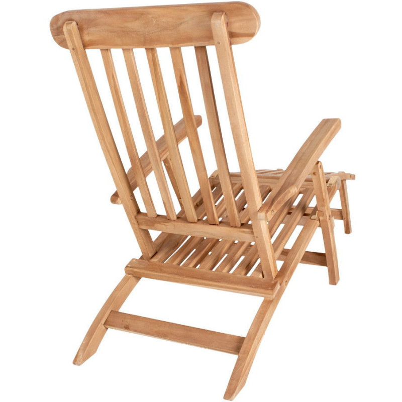 Chaise longue Dossier réglable 4 positions Bois de teck Naturel Arrecife - 5