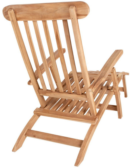 Chaise longue Dossier réglable 4 positions Bois de teck Naturel Arrecife - 5