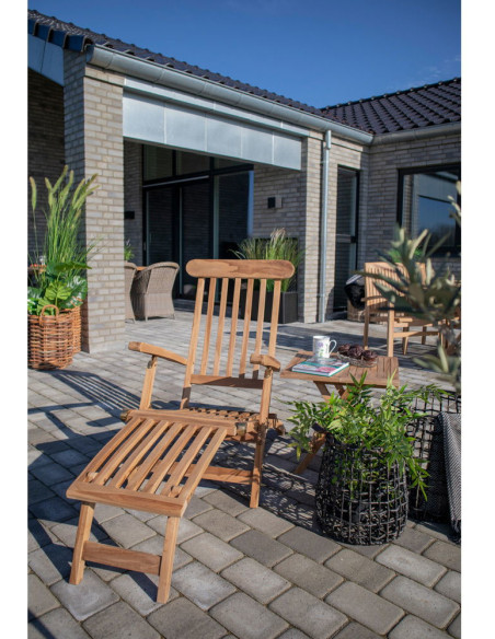 Chaise longue Dossier réglable 4 positions Bois de teck Naturel Arrecife - 6