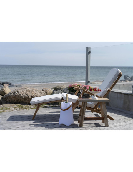 Chaise longue Dossier réglable 4 positions Bois de teck Naturel Arrecife - 8