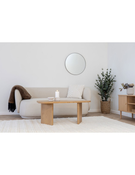 Miroir mural moderne Rond 60x60 Métal Noir Jersey - 2