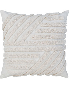 Coussin tufté moderne chic Carré 45x45 Polyester Coton Blanc Albany - 1
