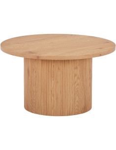 Table basse moderne Ronde Bois MDF Papier décoratif Naturel Boavista - 1