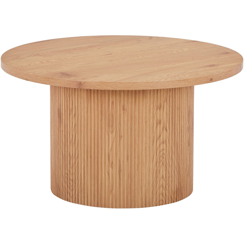 Table basse moderne Ronde Bois MDF Papier décoratif Naturel Boavista - 1