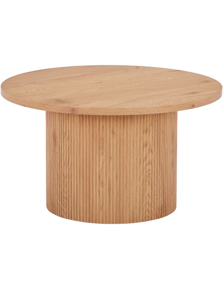 Table basse moderne Ronde Bois MDF Papier décoratif Naturel Boavista - 1
