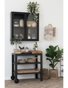 Vitrine murale moderne 2 portes Métal Noir Verre Transparent Brisbane - 2