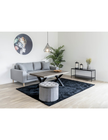 Meuble télé moderne 1 étagère Métal Panneau de particules Feuille de mélamine Noir Vita - 2