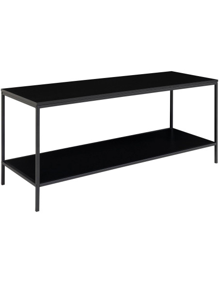 Meuble télé moderne 1 étagère Métal Panneau de particules Feuille de mélamine Noir Vita - 1