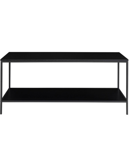 Meuble télé moderne 1 étagère Métal Panneau de particules Feuille de mélamine Noir Vita - 3