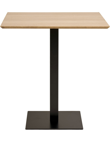 Table à manger bistrot moderne Carrée 2 personnes Bois MDF Mélamine Naturel Métal Noir Fano - 3