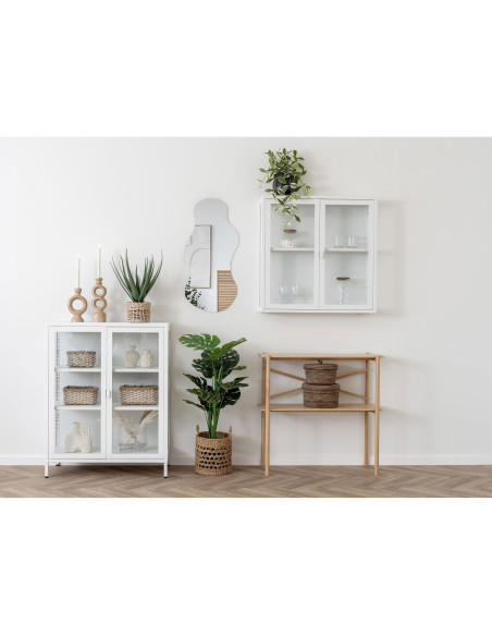 Vitrine murale moderne 2 portes Métal Blanc Verre Transparent Brisbane - 2