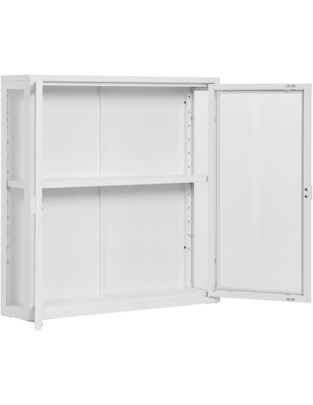 Vitrine murale moderne 2 portes Métal Blanc Verre Transparent Brisbane - 5