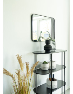 Petite Étagère moderne arrondie 4 niveaux Métal Panneau de particules Feuille de mélamine Noir Vita - 1 2