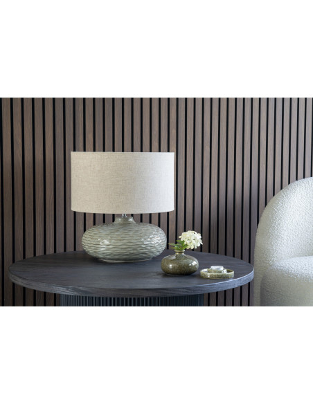 Table basse moderne Ronde Bois MDF Papier décoratif Marron foncé Noir Boavista - 3