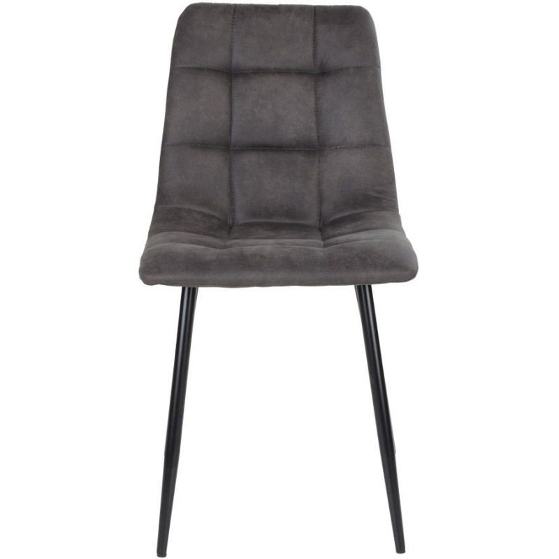 Chaise moderne matelassée Microfibre Gris foncé Métal Noir Middelfart (Lot de 2) - 3